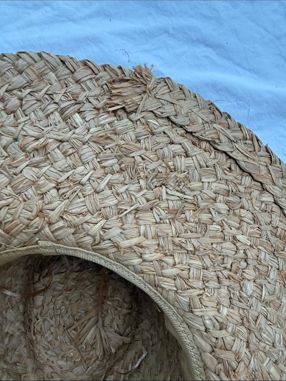 NWT Sun Hat Brown Tan Straw 100% paper hand Stitched details OS rancher floppy